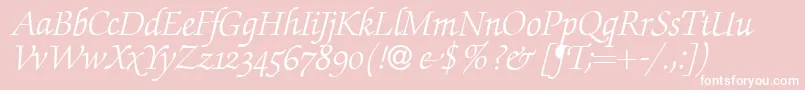 フォントZabriskiescriptswashItalic – ピンクの背景に白い文字