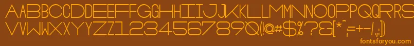 フォントOsloBold – オレンジ色の文字が茶色の背景にあります。