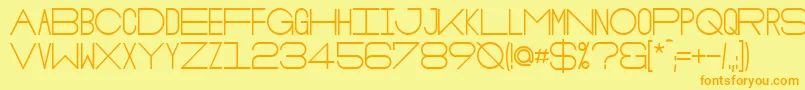 フォントOsloBold – オレンジの文字が黄色の背景にあります。