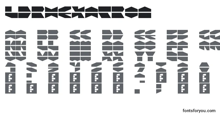 LdrHexatron-fontti – aakkoset, numerot, erikoismerkit