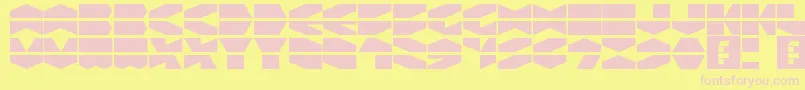 LdrHexatron Font – Pink Fonts on Yellow Background