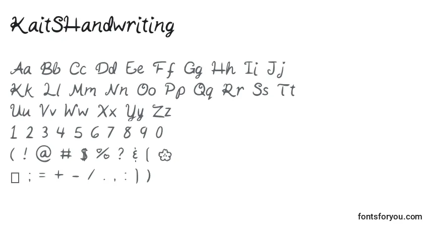 Schriftart KaitSHandwriting – Alphabet, Zahlen, spezielle Symbole