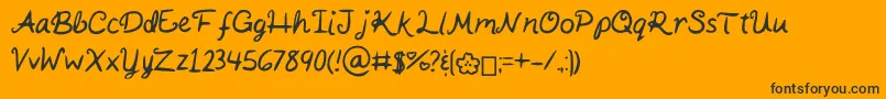 KaitSHandwriting-Schriftart – Schwarze Schriften auf orangefarbenem Hintergrund