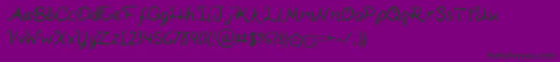 KaitSHandwriting Font – Black Fonts on Purple Background