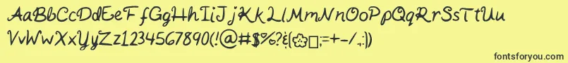 フォントKaitSHandwriting – 黒い文字の黄色い背景