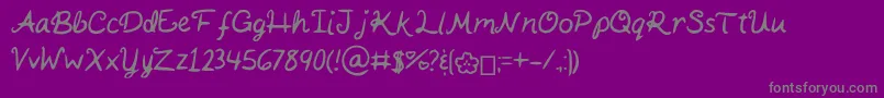 KaitSHandwriting Font – Gray Fonts on Purple Background