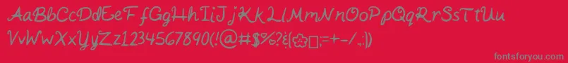 KaitSHandwriting-Schriftart – Graue Schriften auf rotem Hintergrund