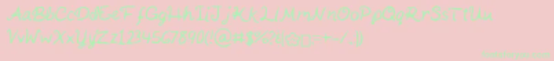 Шрифт KaitSHandwriting – зелёные шрифты на розовом фоне