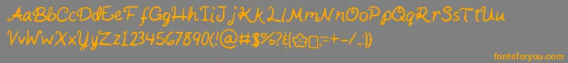 KaitSHandwriting-Schriftart – Orangefarbene Schriften auf grauem Hintergrund