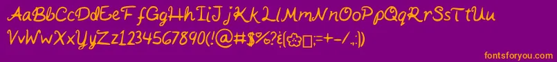 Police KaitSHandwriting – polices orange sur fond violet