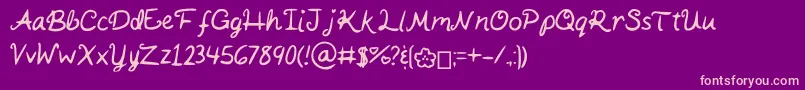 Fonte KaitSHandwriting – fontes rosa em um fundo violeta