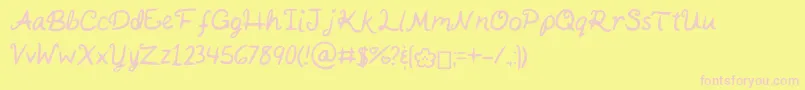 KaitSHandwriting Font – Pink Fonts on Yellow Background
