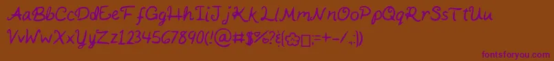 Шрифт KaitSHandwriting – фиолетовые шрифты на коричневом фоне