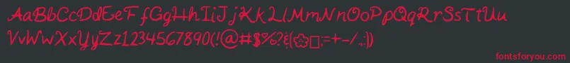 KaitSHandwriting Font – Red Fonts on Black Background