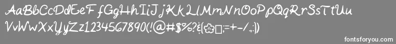 KaitSHandwriting Font – White Fonts on Gray Background