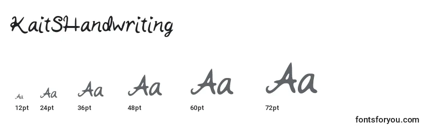 KaitSHandwriting Font Sizes