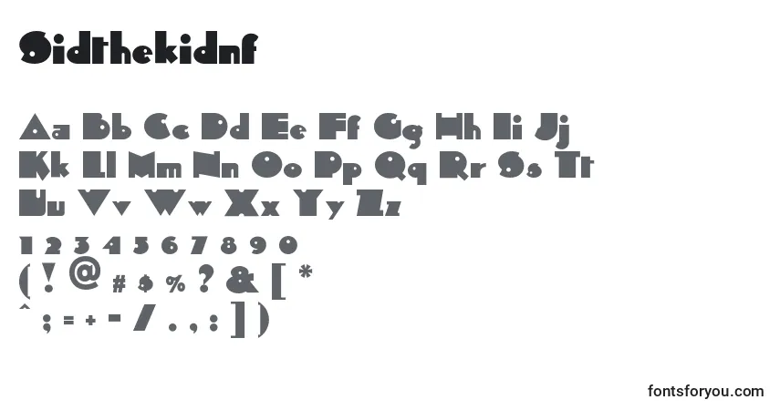 Sidthekidnf-fontti – aakkoset, numerot, erikoismerkit