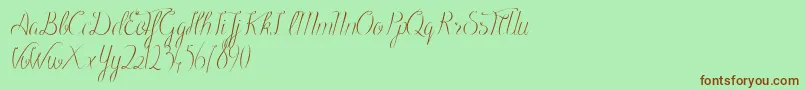 BlackOlivesDemo Font – Brown Fonts on Green Background