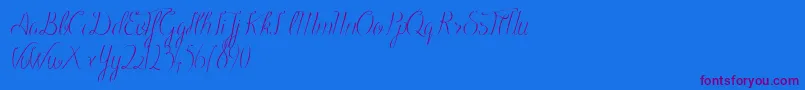 BlackOlivesDemo-Schriftart – Violette Schriften auf blauem Hintergrund