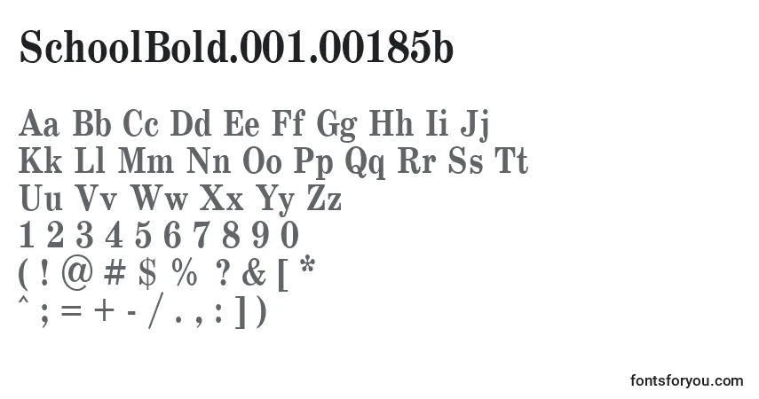 A fonte SchoolBold.001.00185b – alfabeto, números, caracteres especiais