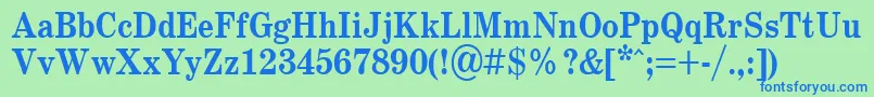 SchoolBold.001.00185b Font – Blue Fonts on Green Background