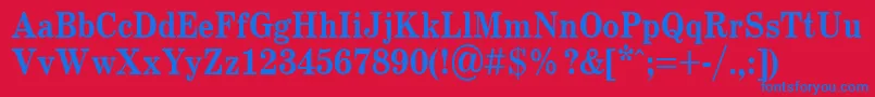 SchoolBold.001.00185b Font – Blue Fonts on Red Background