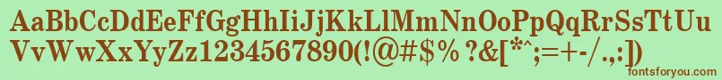 SchoolBold.001.00185b Font – Brown Fonts on Green Background