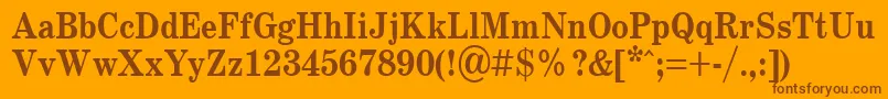 SchoolBold.001.00185b Font – Brown Fonts on Orange Background