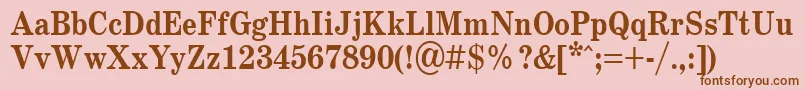 SchoolBold.001.00185b Font – Brown Fonts on Pink Background
