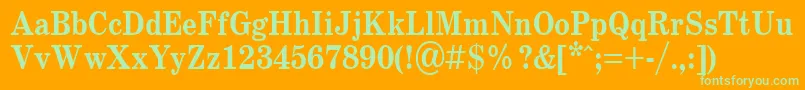 SchoolBold.001.00185b Font – Green Fonts on Orange Background