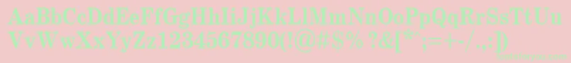 Fonte SchoolBold.001.00185b – fontes verdes em um fundo rosa