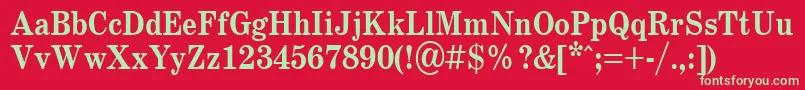 SchoolBold.001.00185b Font – Green Fonts on Red Background