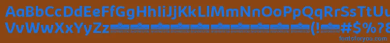 Шрифт KabrioBoldTrial – синие шрифты на коричневом фоне