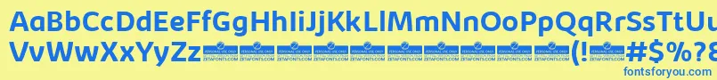 KabrioBoldTrial Font – Blue Fonts on Yellow Background