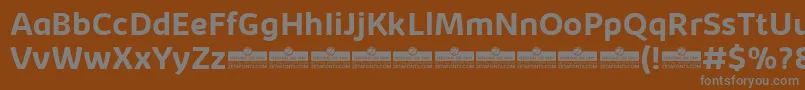 KabrioBoldTrial-fontti – harmaat kirjasimet ruskealla taustalla
