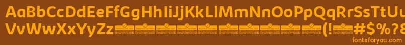 Шрифт KabrioBoldTrial – оранжевые шрифты на коричневом фоне
