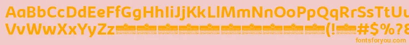 KabrioBoldTrial-fontti – oranssit fontit vaaleanpunaisella taustalla