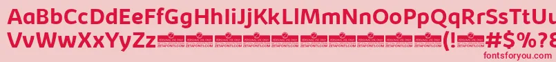 フォントKabrioBoldTrial – ピンクの背景に赤い文字