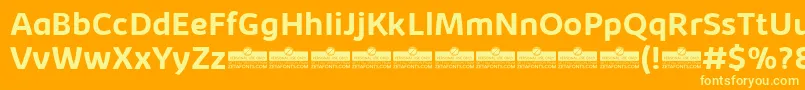 KabrioBoldTrial Font – Yellow Fonts on Orange Background