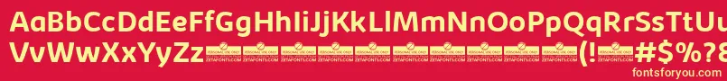 KabrioBoldTrial Font – Yellow Fonts on Red Background