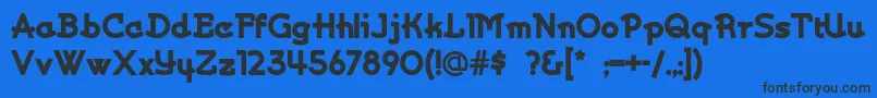 Kurvaceous Font – Black Fonts on Blue Background