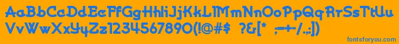 Kurvaceous Font – Blue Fonts on Orange Background
