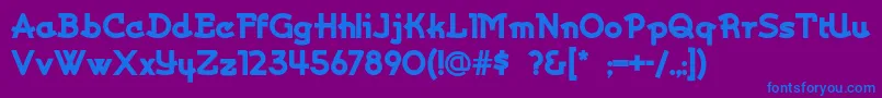 Шрифт Kurvaceous – синие шрифты на фиолетовом фоне