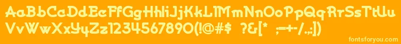 Kurvaceous Font – Yellow Fonts on Orange Background