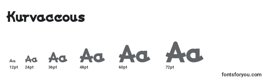 Kurvaceous Font Sizes