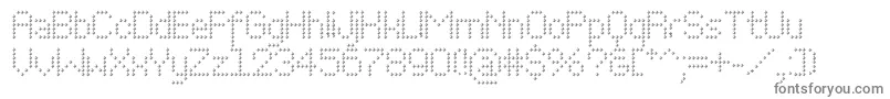フォントPerfocube – 白い背景に灰色の文字