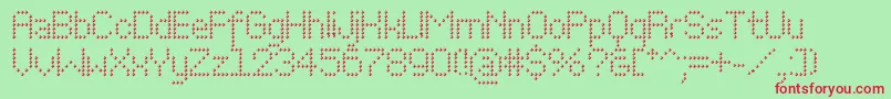 Perfocube Font – Red Fonts on Green Background