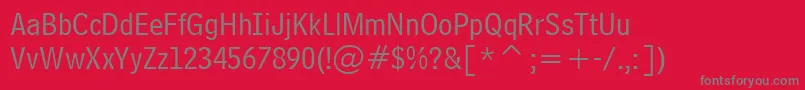 フォントBellCentennialLtAddress – 赤い背景に灰色の文字