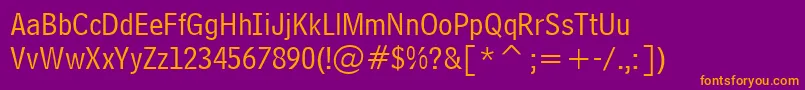BellCentennialLtAddress Font – Orange Fonts on Purple Background