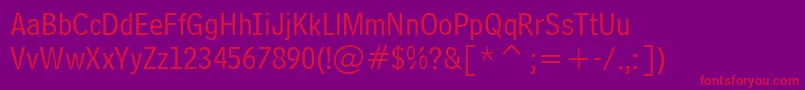 BellCentennialLtAddress Font – Red Fonts on Purple Background